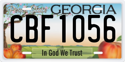 GA license plate CBF1056