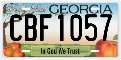 GA license plate CBF1057