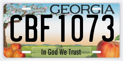 GA license plate CBF1073