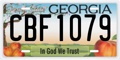 GA license plate CBF1079