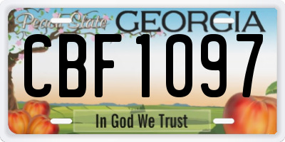 GA license plate CBF1097