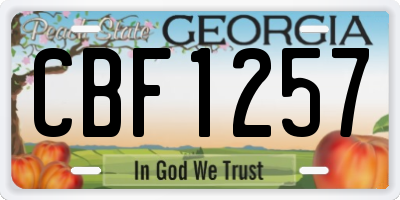 GA license plate CBF1257
