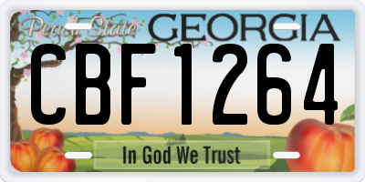 GA license plate CBF1264
