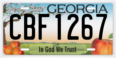 GA license plate CBF1267