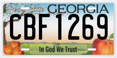 GA license plate CBF1269
