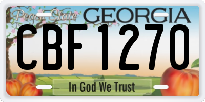 GA license plate CBF1270
