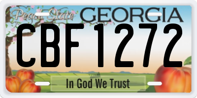 GA license plate CBF1272