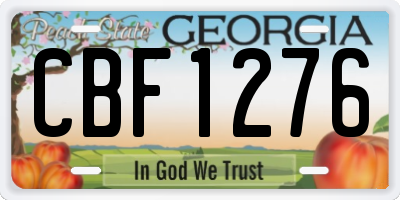 GA license plate CBF1276
