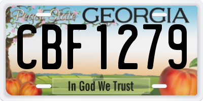GA license plate CBF1279