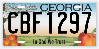 GA license plate CBF1297