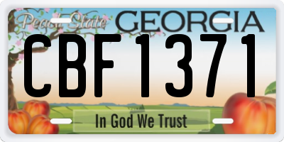 GA license plate CBF1371