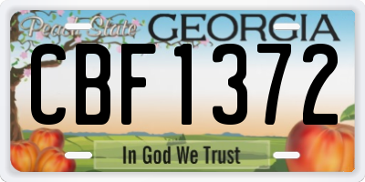 GA license plate CBF1372