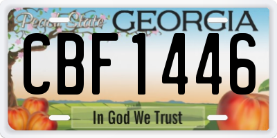 GA license plate CBF1446