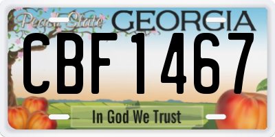GA license plate CBF1467