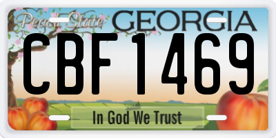 GA license plate CBF1469