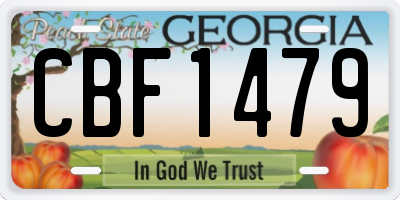 GA license plate CBF1479