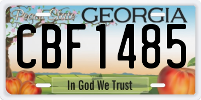 GA license plate CBF1485
