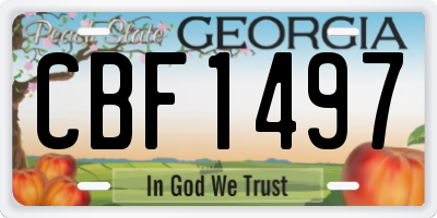 GA license plate CBF1497