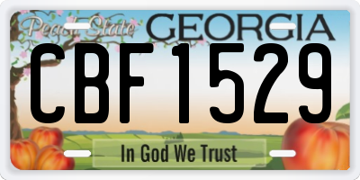 GA license plate CBF1529