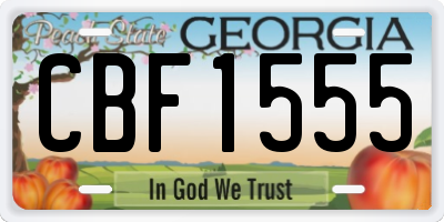 GA license plate CBF1555