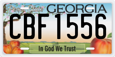 GA license plate CBF1556