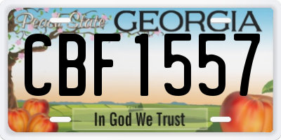GA license plate CBF1557