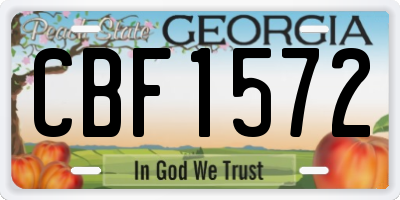 GA license plate CBF1572