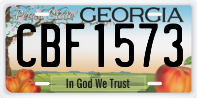 GA license plate CBF1573