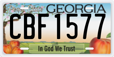 GA license plate CBF1577