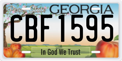 GA license plate CBF1595