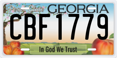 GA license plate CBF1779