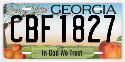 GA license plate CBF1827