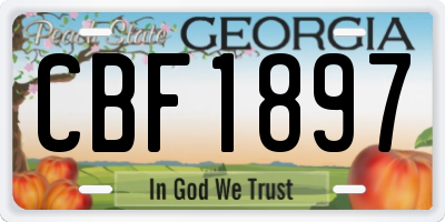 GA license plate CBF1897