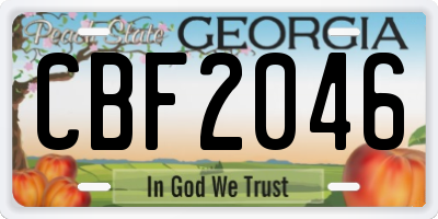 GA license plate CBF2046