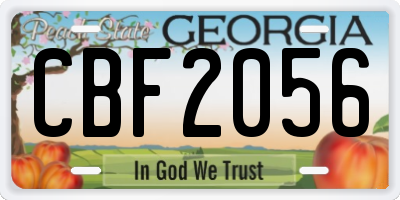 GA license plate CBF2056