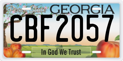 GA license plate CBF2057