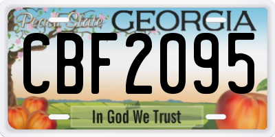 GA license plate CBF2095