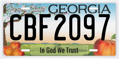 GA license plate CBF2097