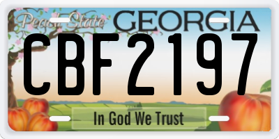GA license plate CBF2197