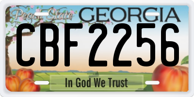 GA license plate CBF2256