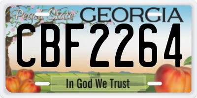 GA license plate CBF2264