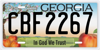 GA license plate CBF2267