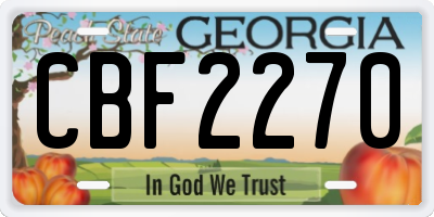 GA license plate CBF2270