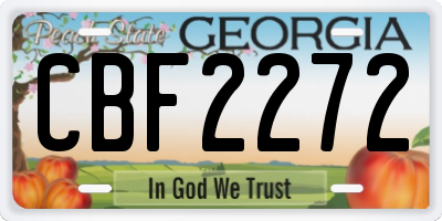 GA license plate CBF2272