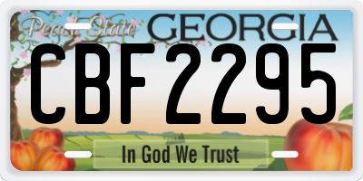 GA license plate CBF2295
