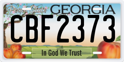 GA license plate CBF2373