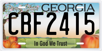 GA license plate CBF2415