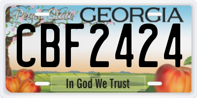 GA license plate CBF2424