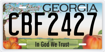 GA license plate CBF2427