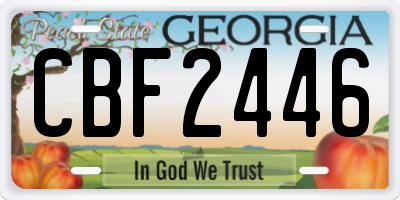 GA license plate CBF2446